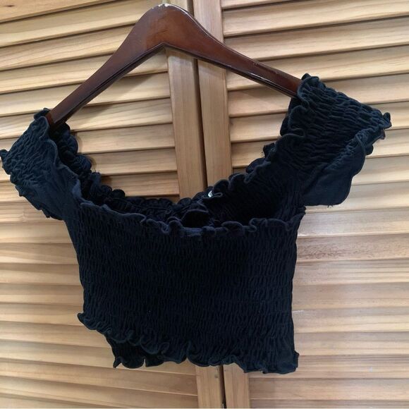 Free People Black Crop Top Small - Picture 3 of 4